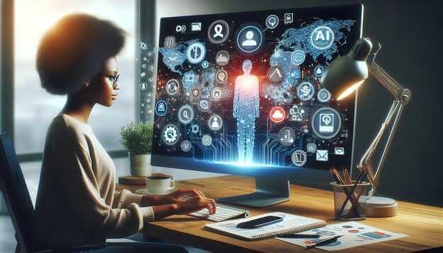 AI marketing dashboard showing analytics, automation, and performance metrics